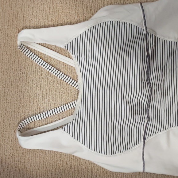 Lululemon Energy Tank Angel wing stripe (cream /grey) - Picture 2 of 3